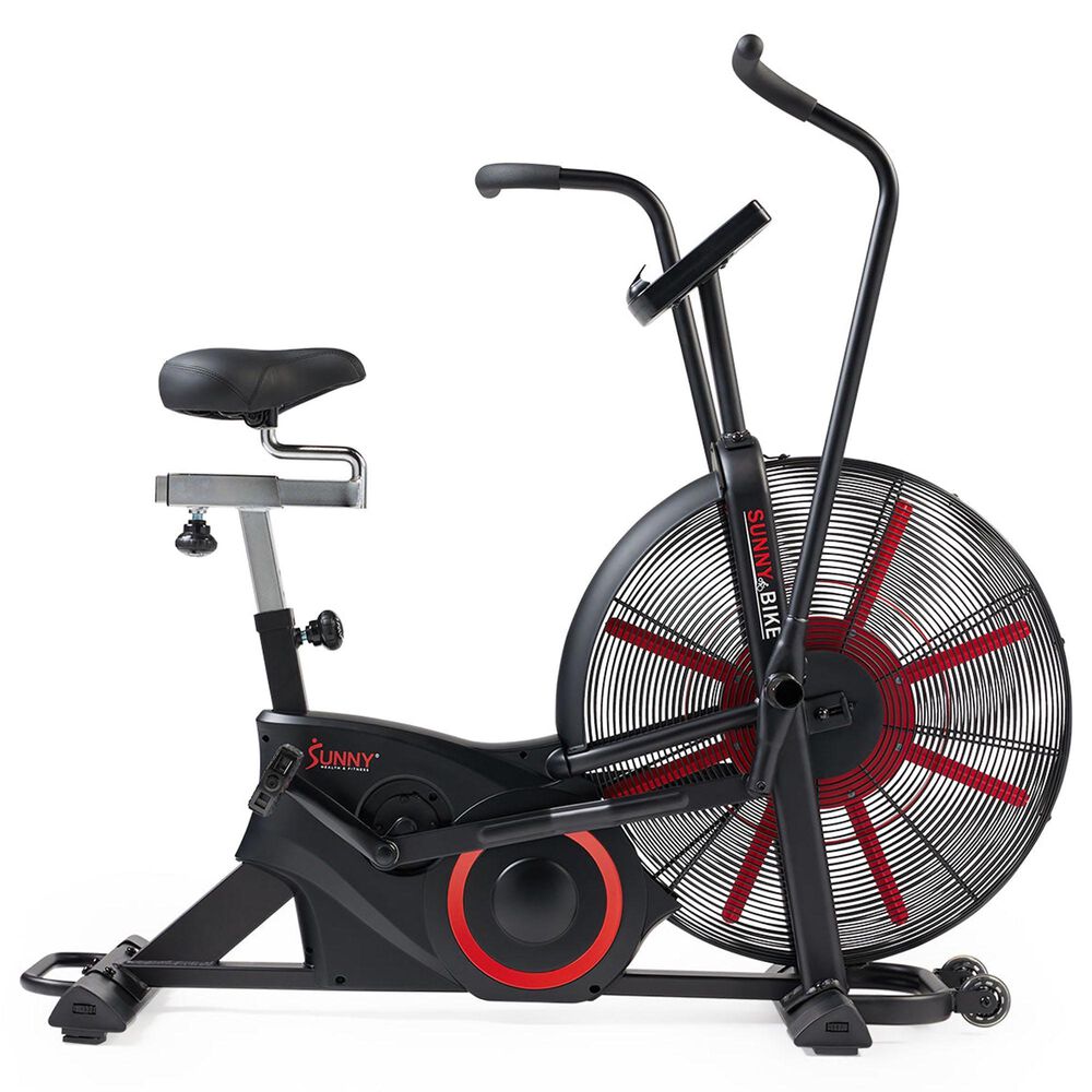 Sunny Health &amp; Fitness Tornado Smart Premium Air Resistance Exercise Bike in Black and Red, , large