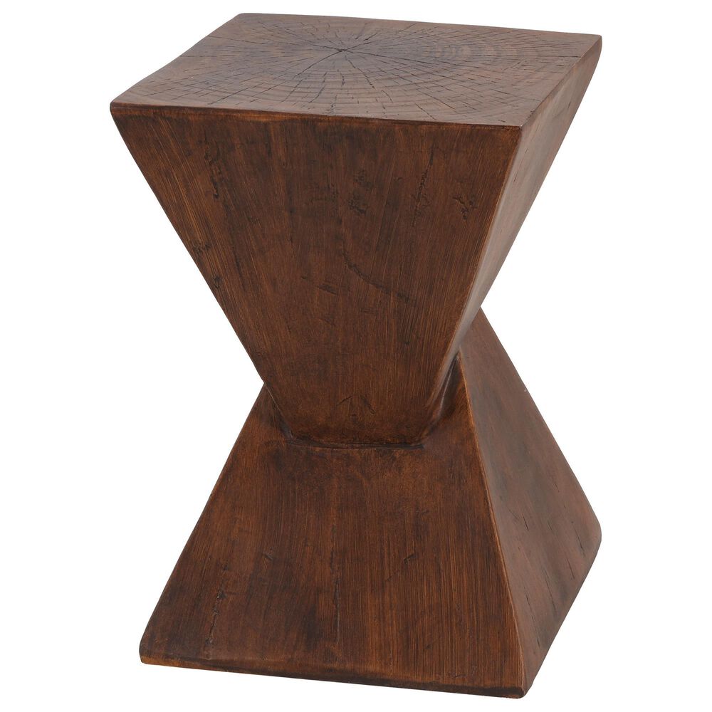 Hearth and Haven Tess Outdoor Twist-Shape Side Table in Dark Brown, , large
