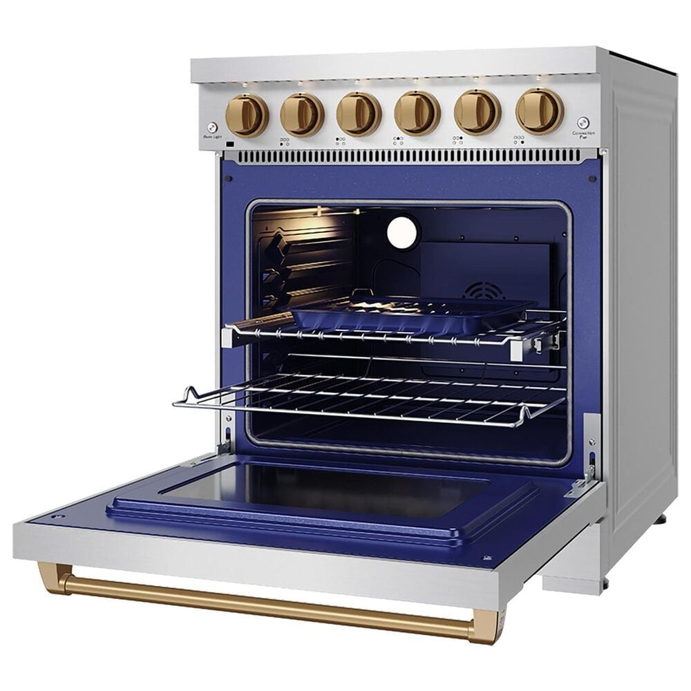 Thor Kitchen Gordon Ramsay 4.6 Cu. Ft. Professional Freestanding Electric Range with Bronze Handle Kit in Stainless Steel, , large