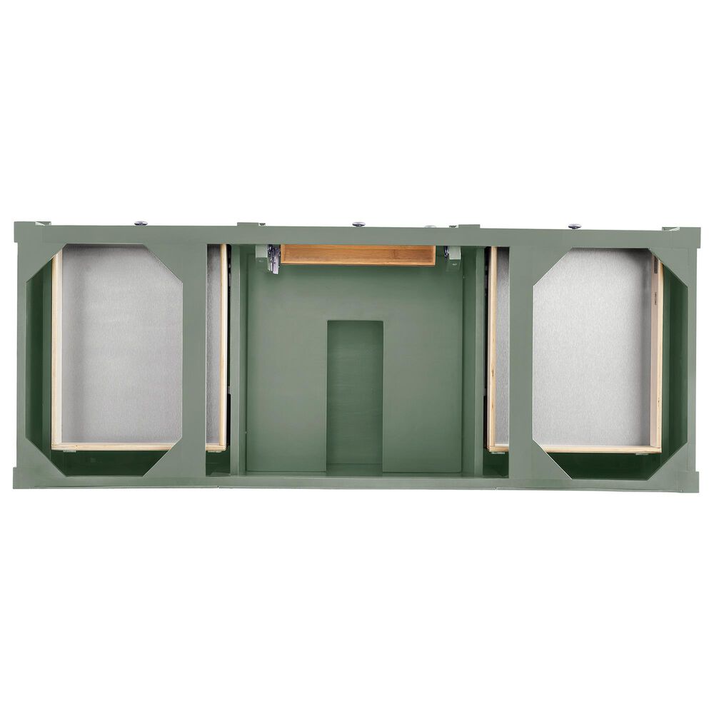 James Martin Vanities Brittany 60" Single Bathroom Vanity in Smokey Celadon with 3 cm Eternal Jasmine Pearl Silestone Top, Rectangular Sink and FreePower Wireless Charger, , large