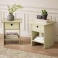 HOMLUX 1-Drawer Modern Nightstand with Open Shelf in Cream (Set of 2), , large