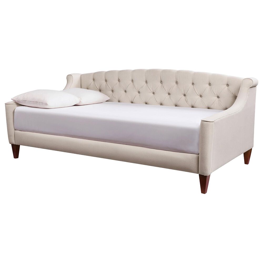 Jennifer Taylor Home Lucy Stationary Sofa Bed in Sky Neutral Beige, , large