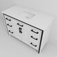 Lexora Home Ziva 48" Single Bathroom Vanity in White with 2 cm White Cultured Marble Top and Rectangular Sink, , large
