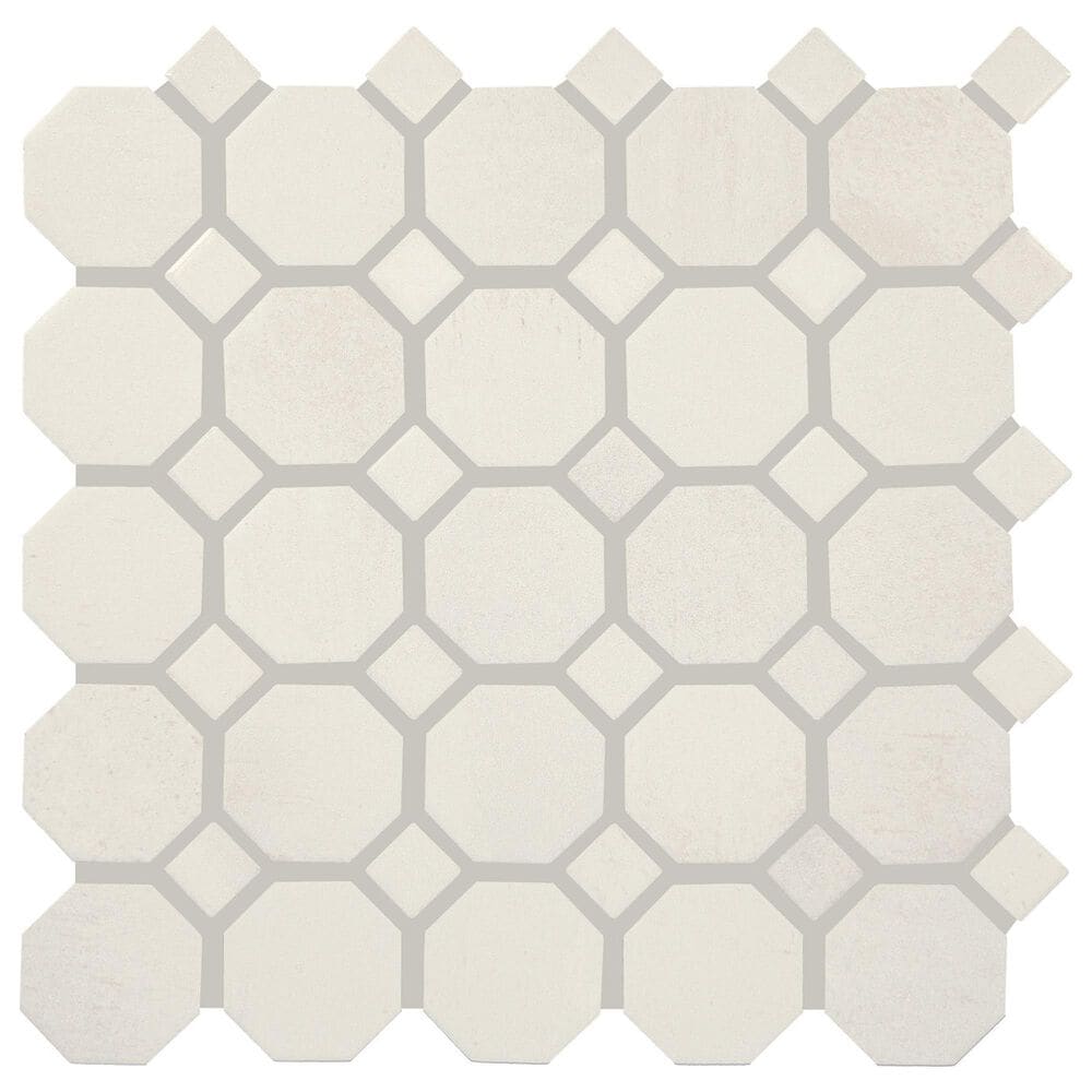 Dal-Tile Relicca Deckle 12" x 12" Octagon Dot Ceramic Mosaic Sheet, , large