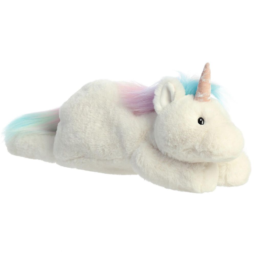 Aurora Snoozles 18" Unicorn Plush in White, , large
