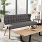 Baxton Studio Melody Stationary 3-Seater Settee Bench in Grey, , large