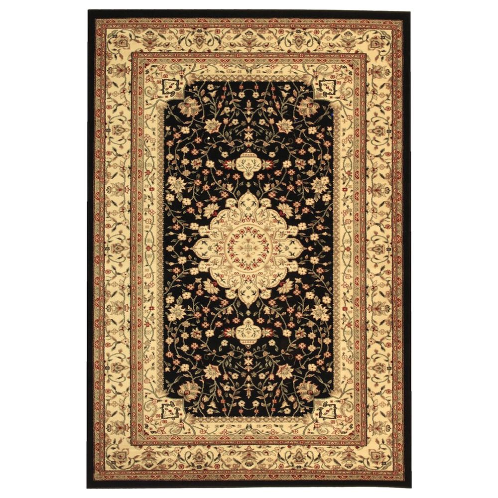 Safavieh Lyndhurst LNH213 6" x 9" Black and Ivory Area Rug, , large