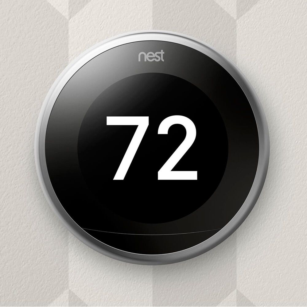 Google Nest Hub with Google Assistant - Charcoal &#40;2nd Generation&#41; + Nest Learning Thermostat - 3rd Generation in Nickel, , large