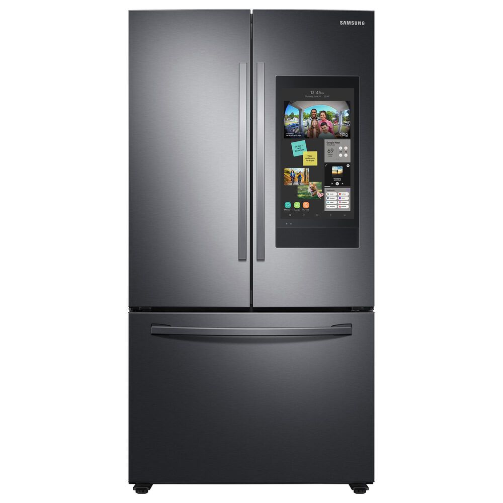 Samsung 28 Cu. Ft. 3-Door French Door Refrigerator with Family Hub in Fingerprint Resistant Black Stainless Steel, , large