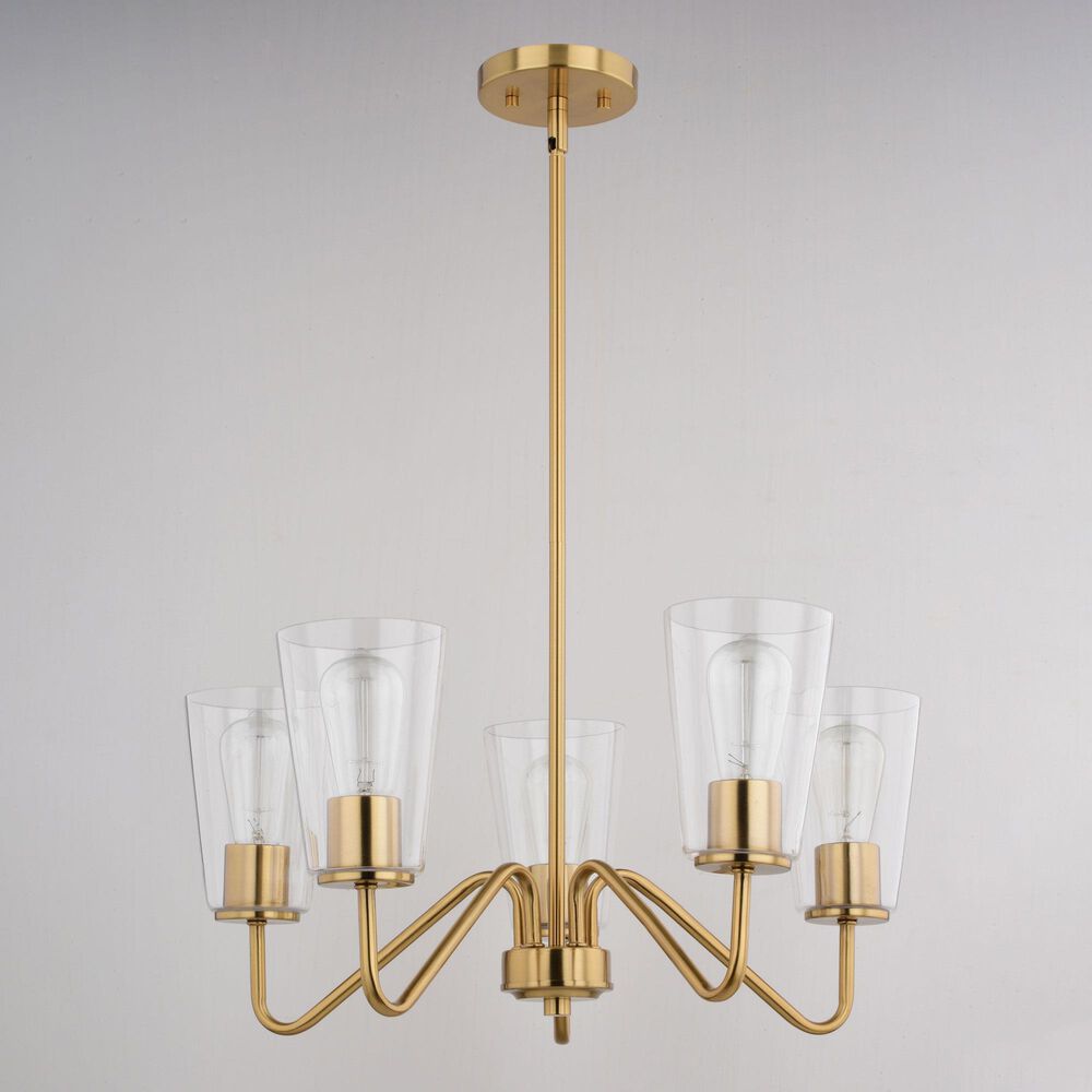 Vaxcel Beverly 5-Light Chandelier in Muted Brass, , large