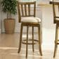 Armen Living Wren Swivel Bar Height Stool with Light Scone Upholstery in Sepia Brown, , large