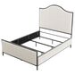 Furniture of America Lalia Queen Upholstered Panel Bed with Camelback Headboard in Matte Grey, , large