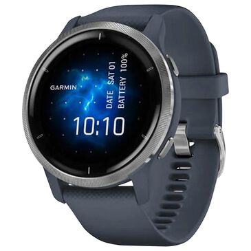 Garmin Venu 2S Smartwatch with Silicone Band in Silver and Granite Blue, , large