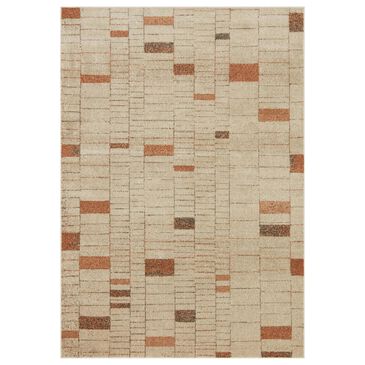 Loloi II Bowery 2"3" x 4" Tangerine and Taupe Area Rug, , large