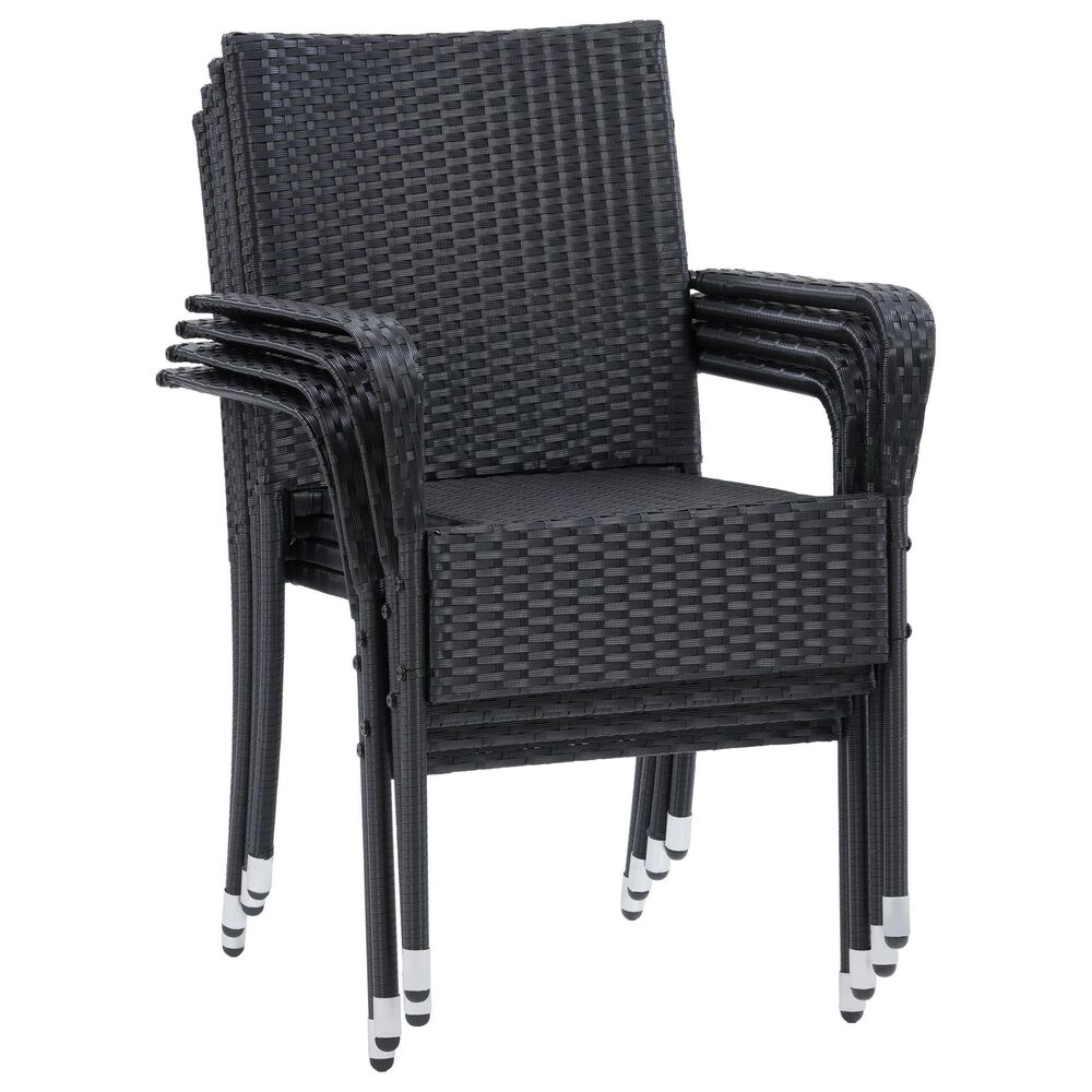 CorLiving Parksville 5-Piece Patio Dining Set in Black/Ash Gray, , large
