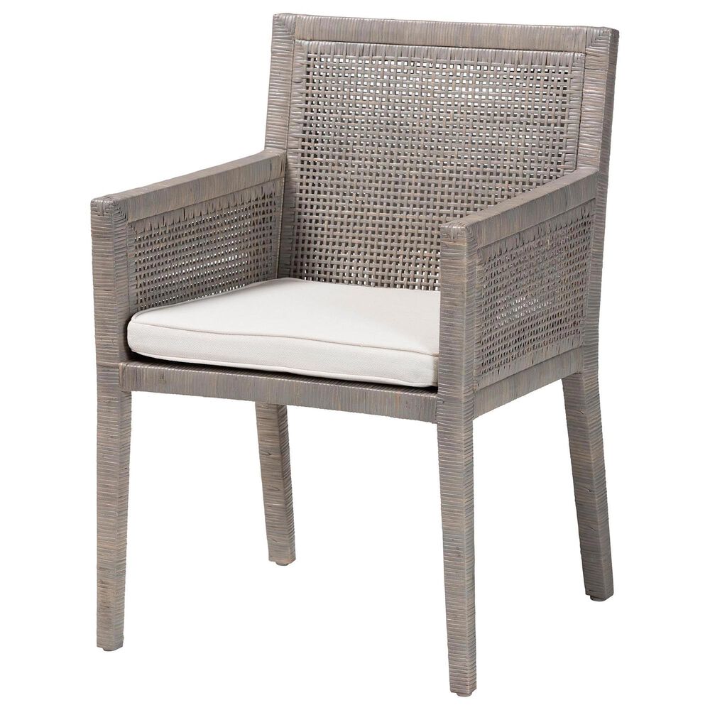 Baxton Studio Karis Arm Chair in French Grey, , large
