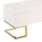 Lumisource Midas Storage Bench with White Velvet Cushion in Gold, , large