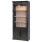 Wycliff Bay Willow Lane 94" Bookcase with Ladder in Ebony Black and Natural Oak, , large