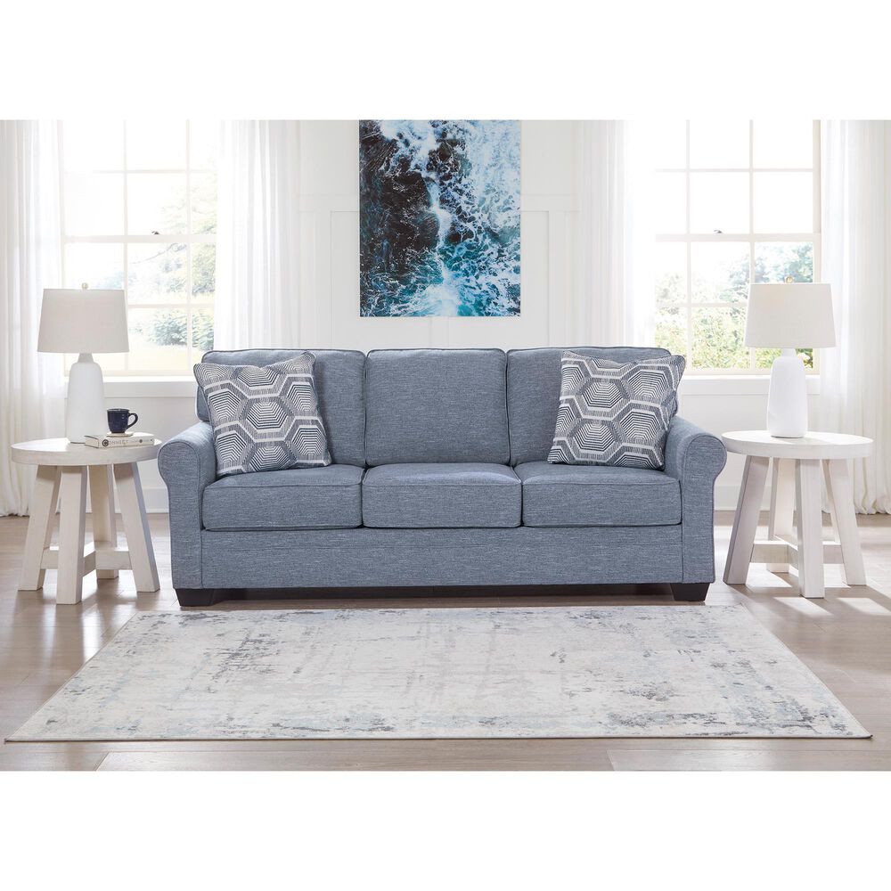 Ashley Carissa Manor Stationary Queen Sofa Sleeper in Denim, , large