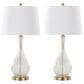 LumiSource Jenny Glass Table Lamp in Clear Crackle and Gold (Set of 2), , large