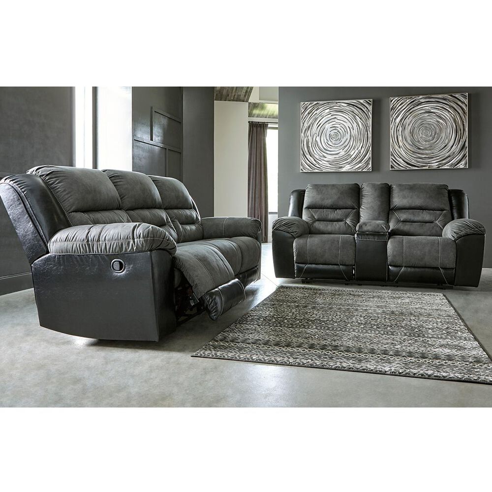 Signature Design by Ashley Earhart Manual Reclining Loveseat with Console in Slate, , large
