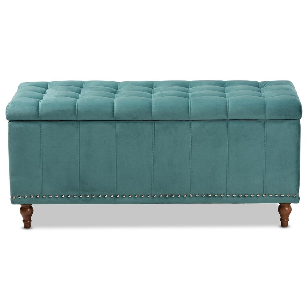 Baxton Studio Kaylee Storage Ottoman Bench in Teal Blue, , large