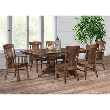 TRAILWAY Interlock Mountain Dining Table with 4 Dining Side Chairs and 2 Arm Chairs in Brown Finish, , large