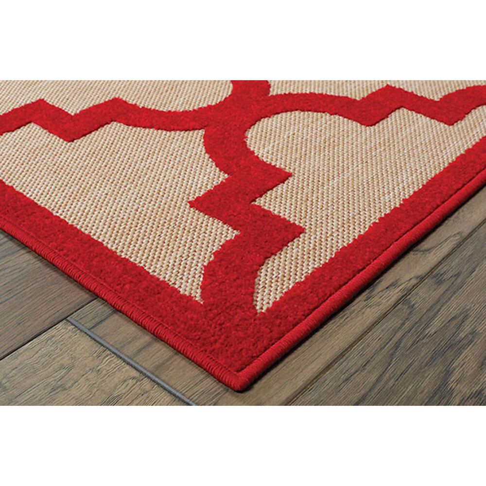 Oriental Weavers Cayman 660R 9&#39;10&quot; x 12&#39;10&quot; Sand and Red Area Rug, , large