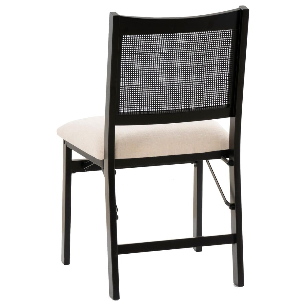 Linon Home Decor Bauer Cane Folding Side Chair in Black, , large