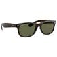 Rayban Glasses New Wayfarer Classic Sunglasses with G-15 Green Lenses in Polished Tortoise, , large