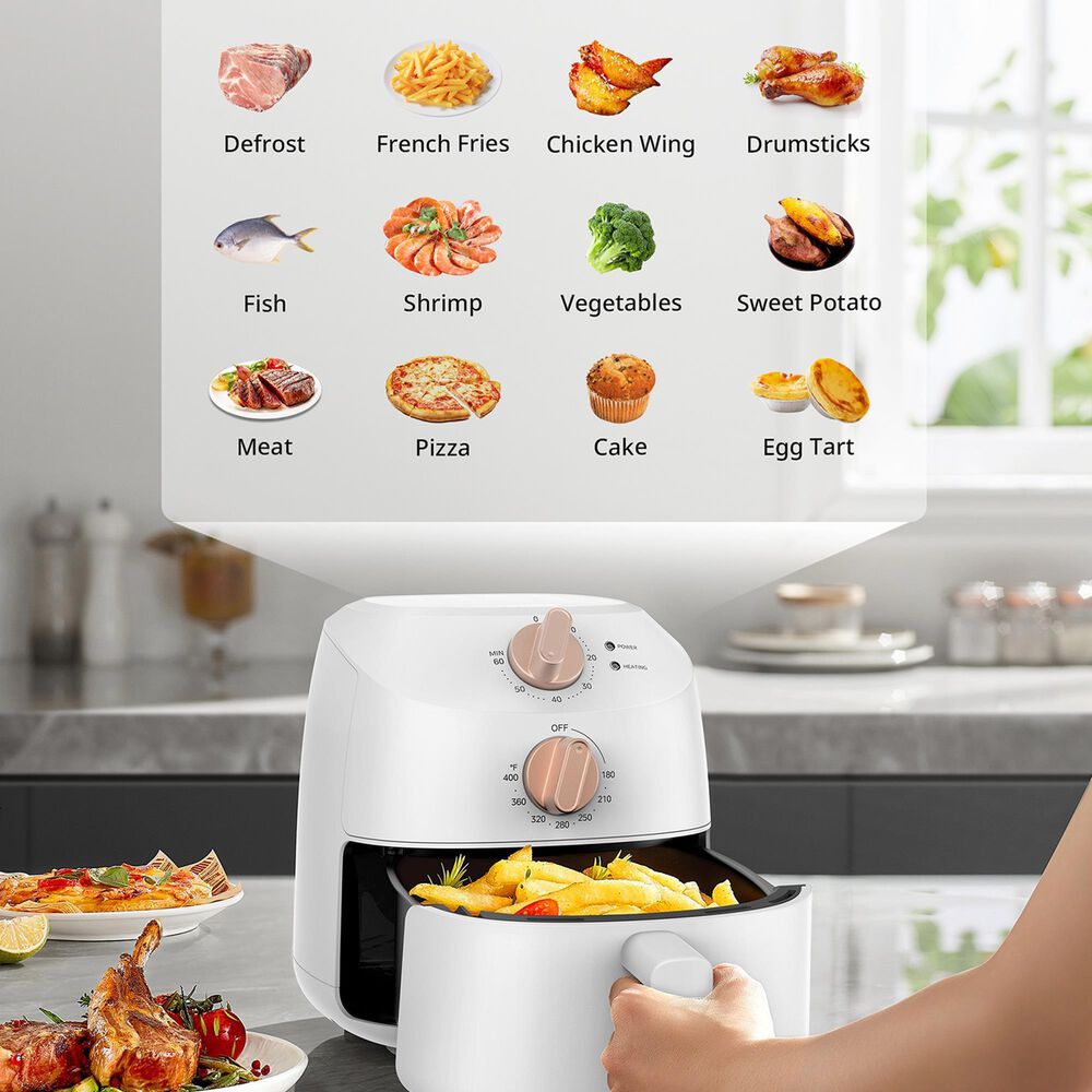 Midea 2.1 Quart Compact Air Fryer in White, , large