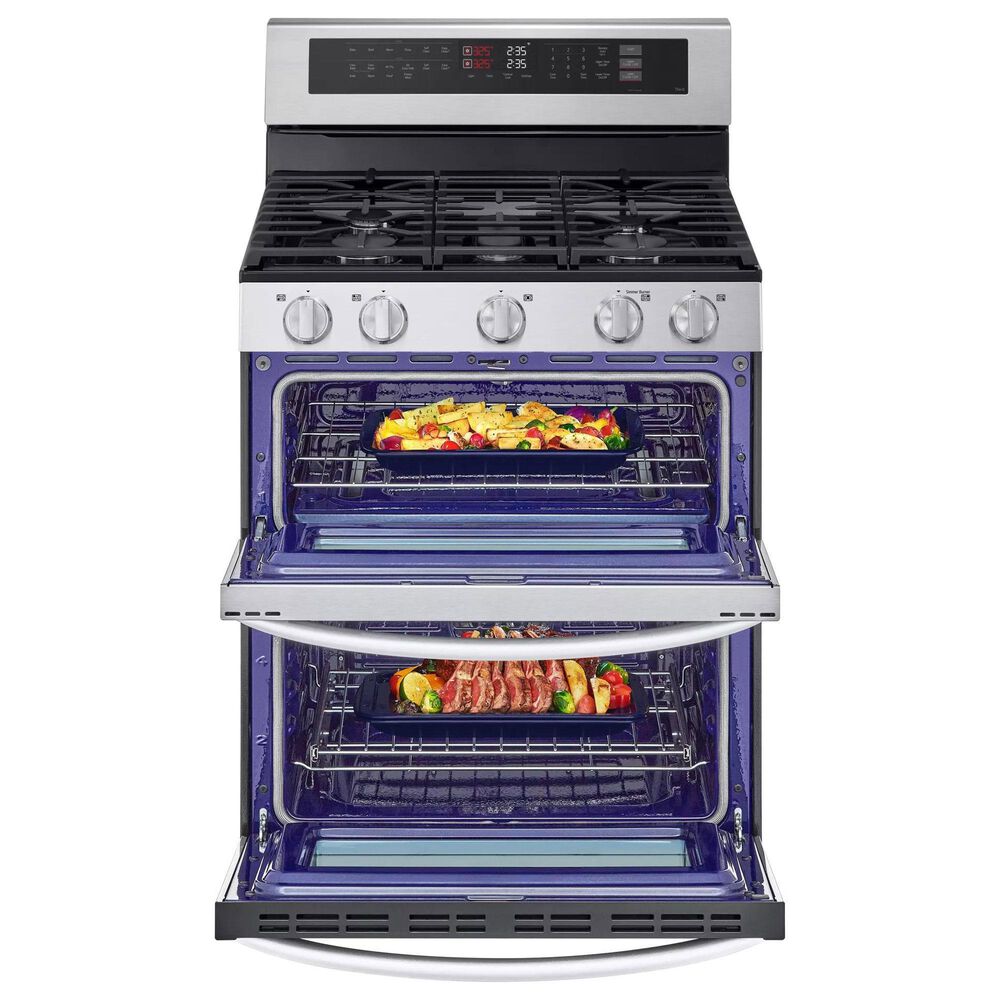 LG 6.9 cu. ft. Smart Gas Double Oven Freestanding Range with ProBake Convection and Air Fry in Stainless Steel, , large