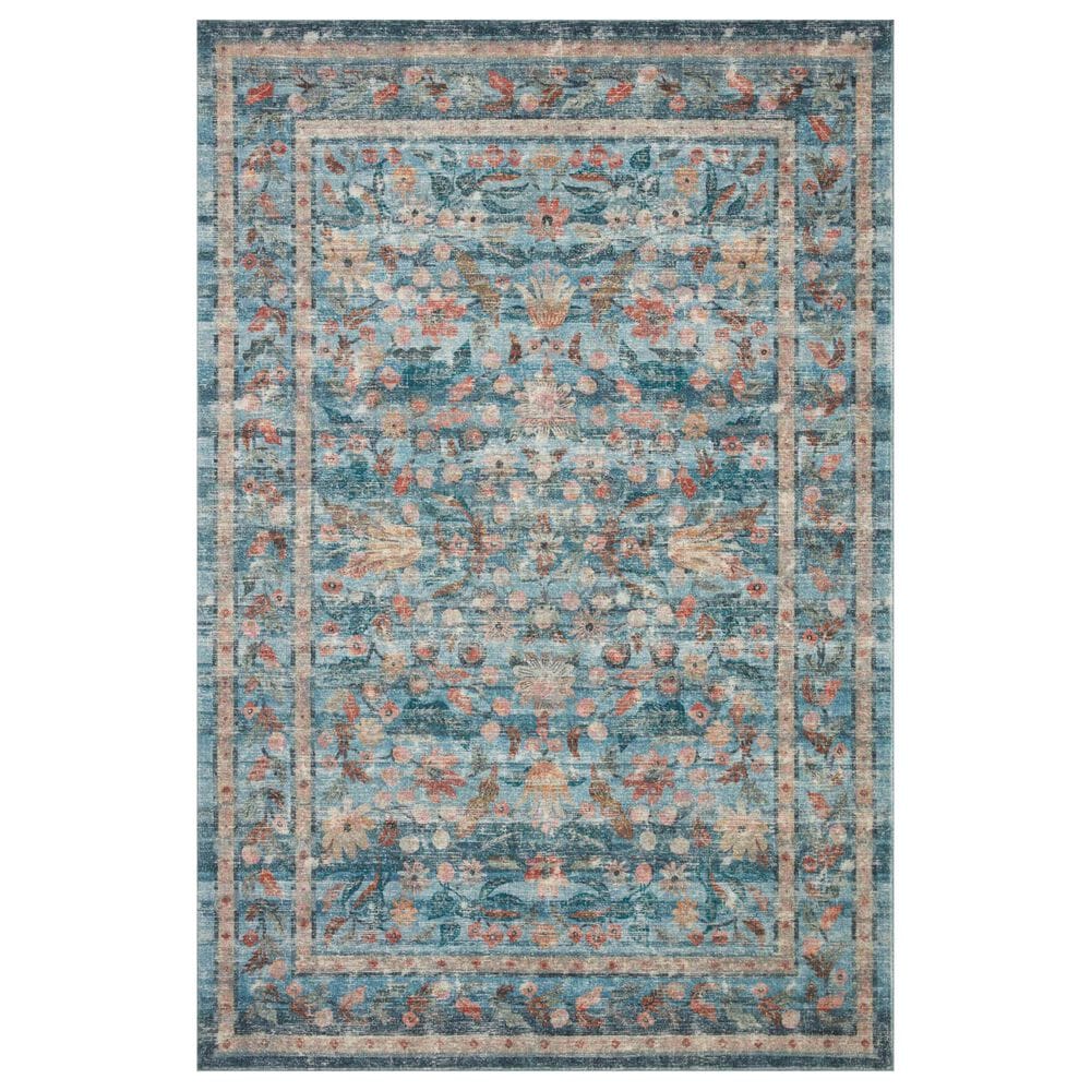 Rifle Paper Co. x Loloi Courtyard 2"3" x 3"9" Eve Blue Area Rug, , large