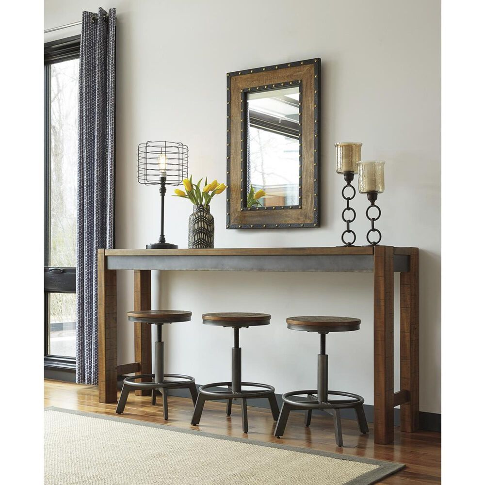 Ashley Torjin Long Counter Table in Brown and Gray, , large