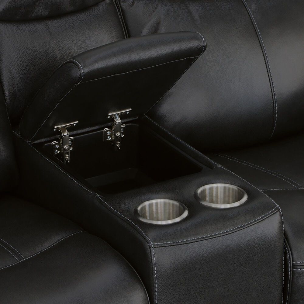 Flexsteel Crew 3-Piece Power Reclining Living Room Set in Raven Black, , large