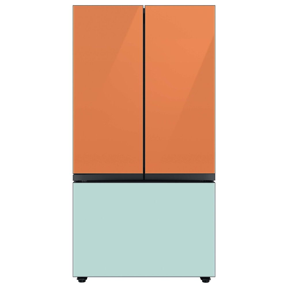 Samsung Bespoke 3-Door French Door Refrigerator Top Panel in Clementine Glass, , large