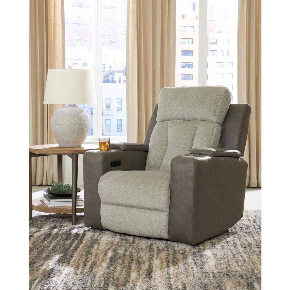 Ashley WhipLash Power Recliner with Adjustable Headrest in Sisal, , large