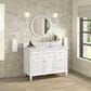 James Martin Vanities Lorelai 48" Single Vanity in Bright White with 3 cm Arctic Fall Solid Surface Top, , large