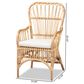 Baxton Studio Aya Rattan Arm Chair in White, , large