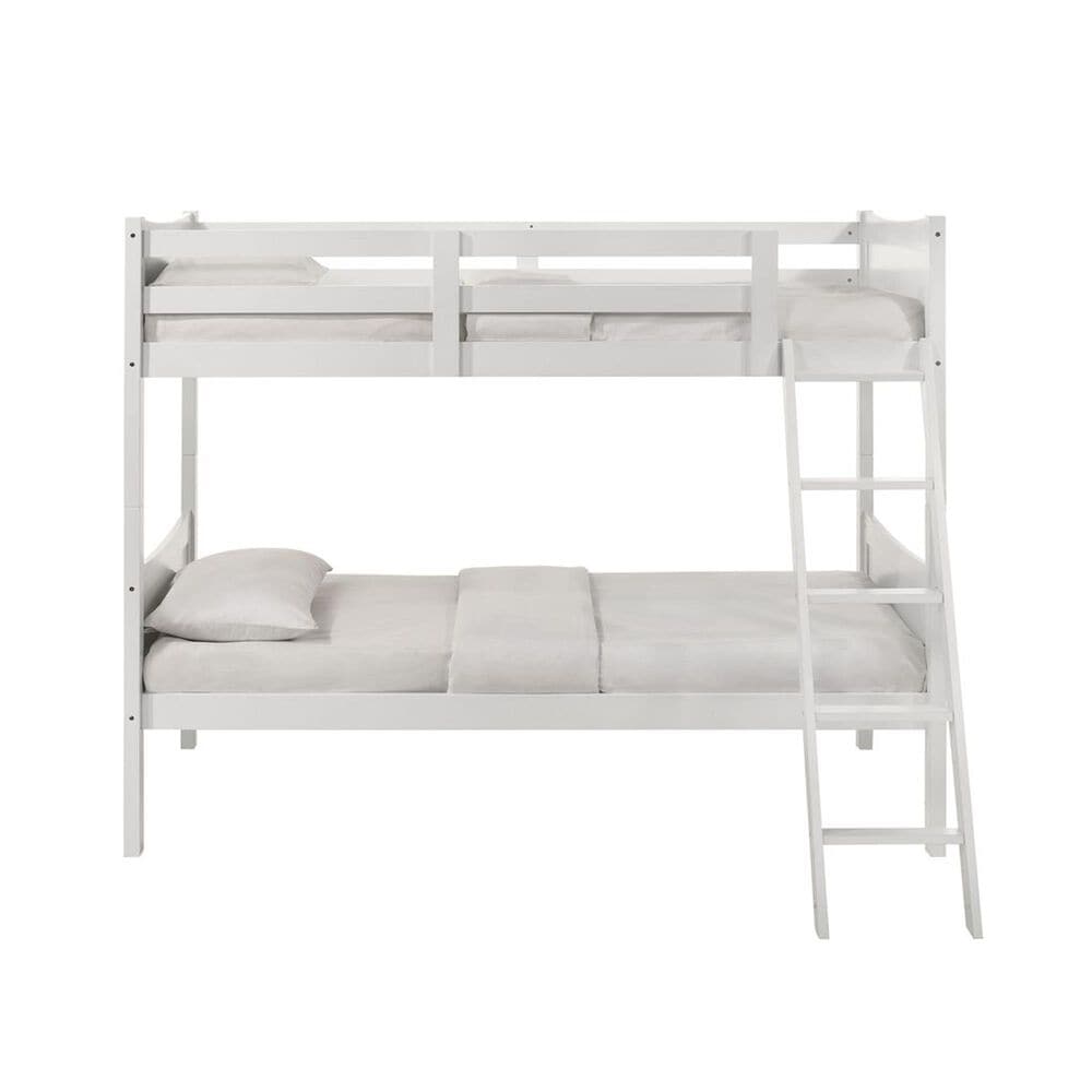 Mayberry Hill Sami Twin Over Twin Bunk Bed in White, , large