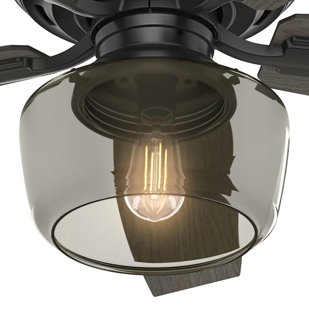 Hunter Bennett Low Profile 52&quot; Ceiling Fan with Light in Matte Black, , large