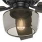 Hunter Bennett Low Profile 52" Ceiling Fan with Light in Matte Black, , large