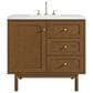 James Martin Laurent 36" Single Bathroom Vanity in Honey Oak with 3 cm Victorian Silver Silestone Top and Rectangular Sink, , large