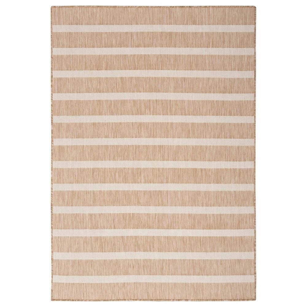 Nourison Positano POS03 Beige and Ivory 8" x 10" Indoor/Outdoor Area Rug, , large