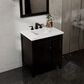 Lexora Home Marsyas 30" Single Bathroom Vanity in Brown with White Quartz Top and Rectangular Sink, , large