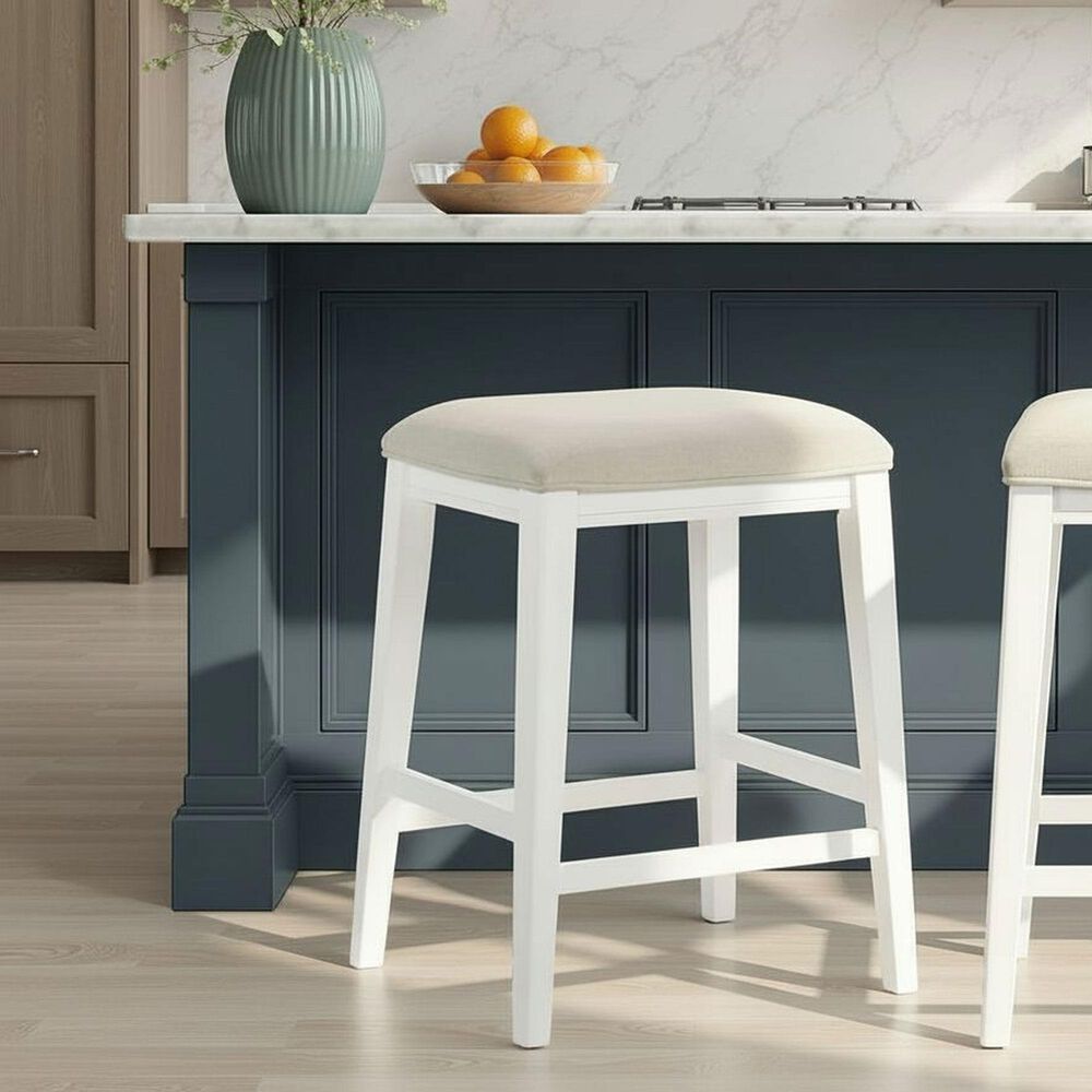 Armen Living Jane Counter Height Stool in White, , large