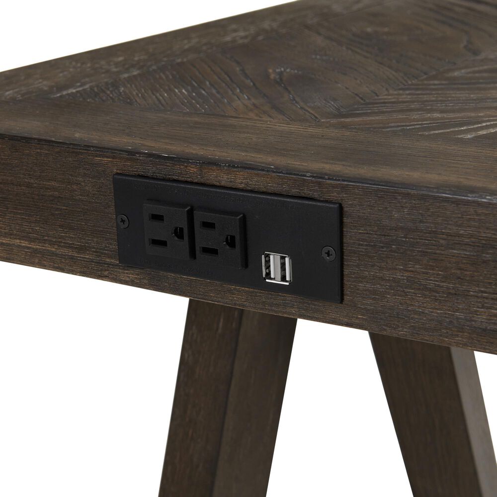 Hawthorne Furniture Hearst Sofa Table and Stools Set in Reclaimed Chevron, , large