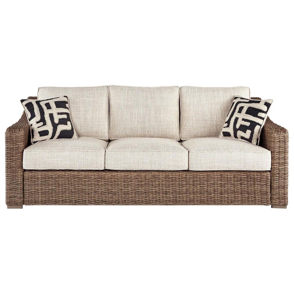 Ashley Beachcroft Sofa in Beige with Accent Pillows, , large