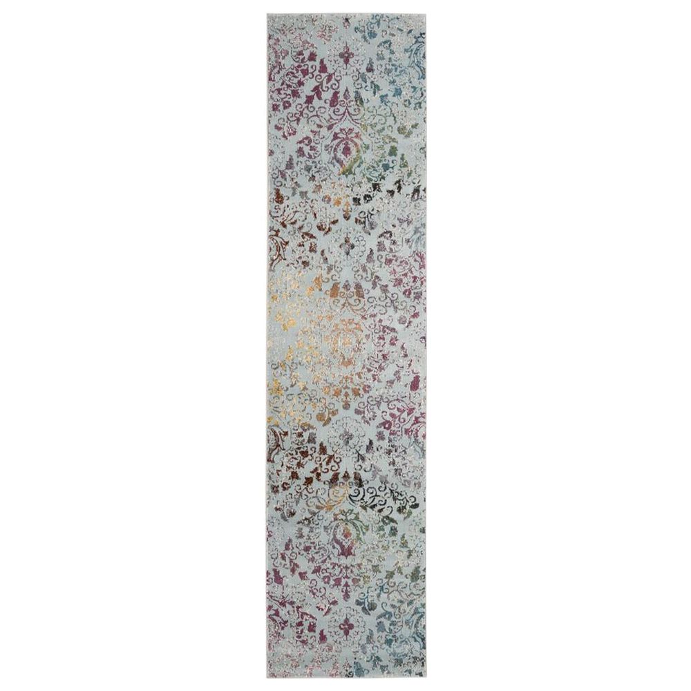 Safavieh Aria ARA172B 2" x 8" Blue and Multicolor Runner, , large