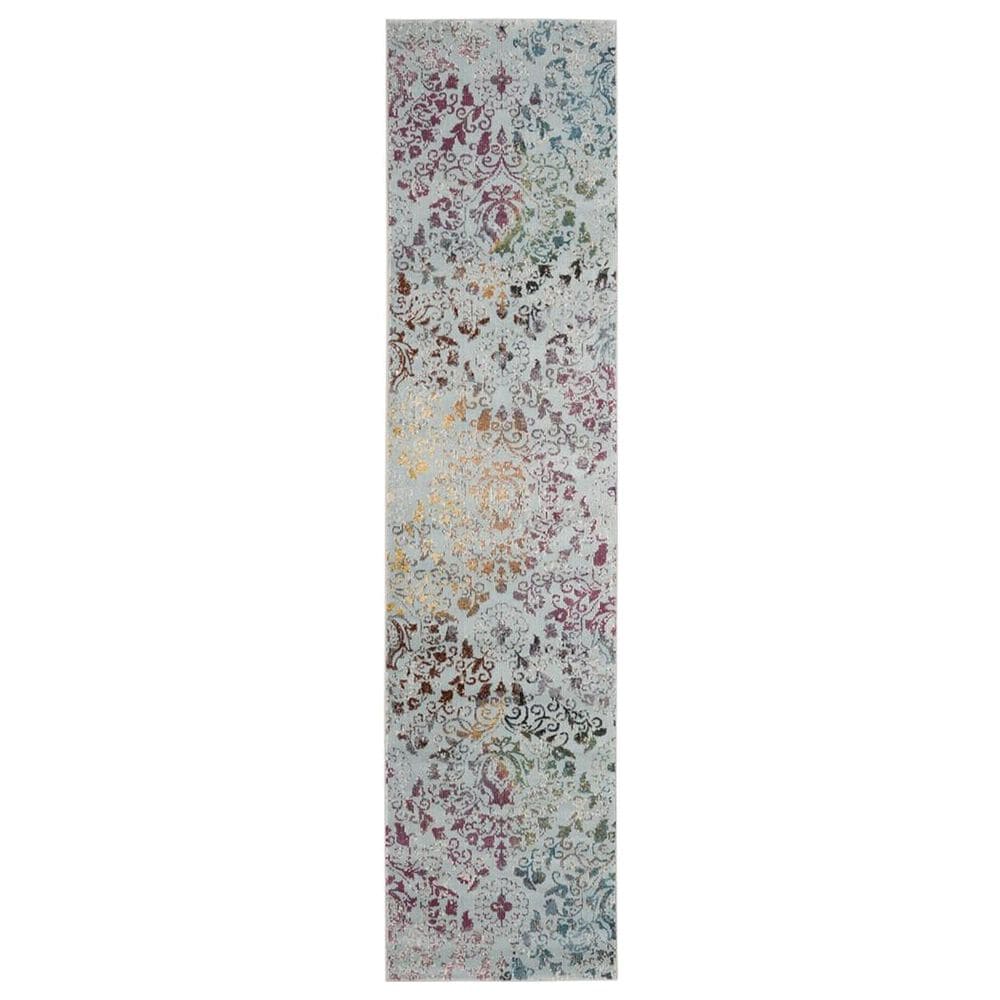 Safavieh Aria ARA172B 2" x 8" Blue and Multicolor Runner, , large
